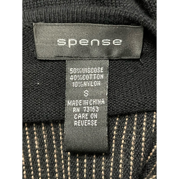 Spense Womens A Line Dress Black Tan Pleated Belted Scoop Neck Long Sleeve S - Picture 7 of 7